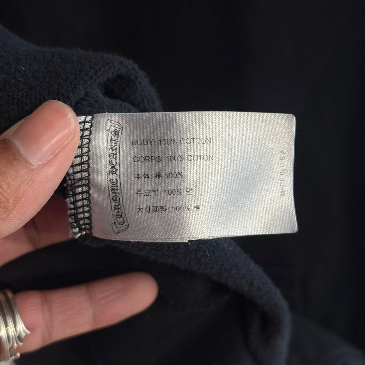 CHROME HEARTS CEMETERY CROSS SPINE PULLOVER HOODIE ‘BLACK’