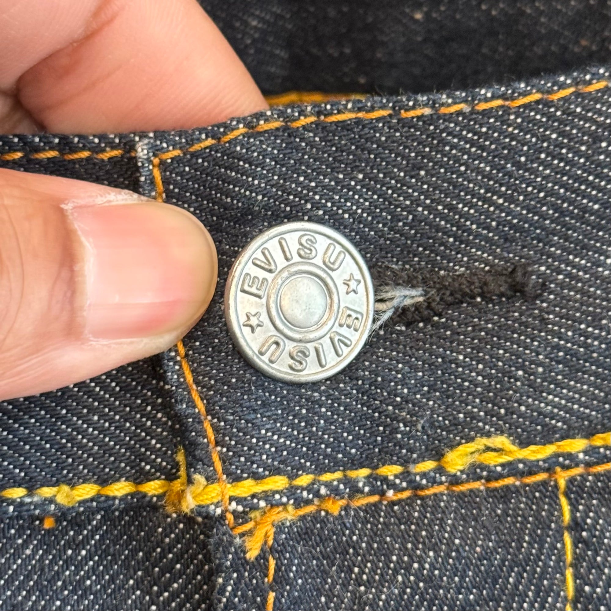 EVISU LOT 0001 SLIM STRAIGHT DENIM 'INDIGO/IVORY'