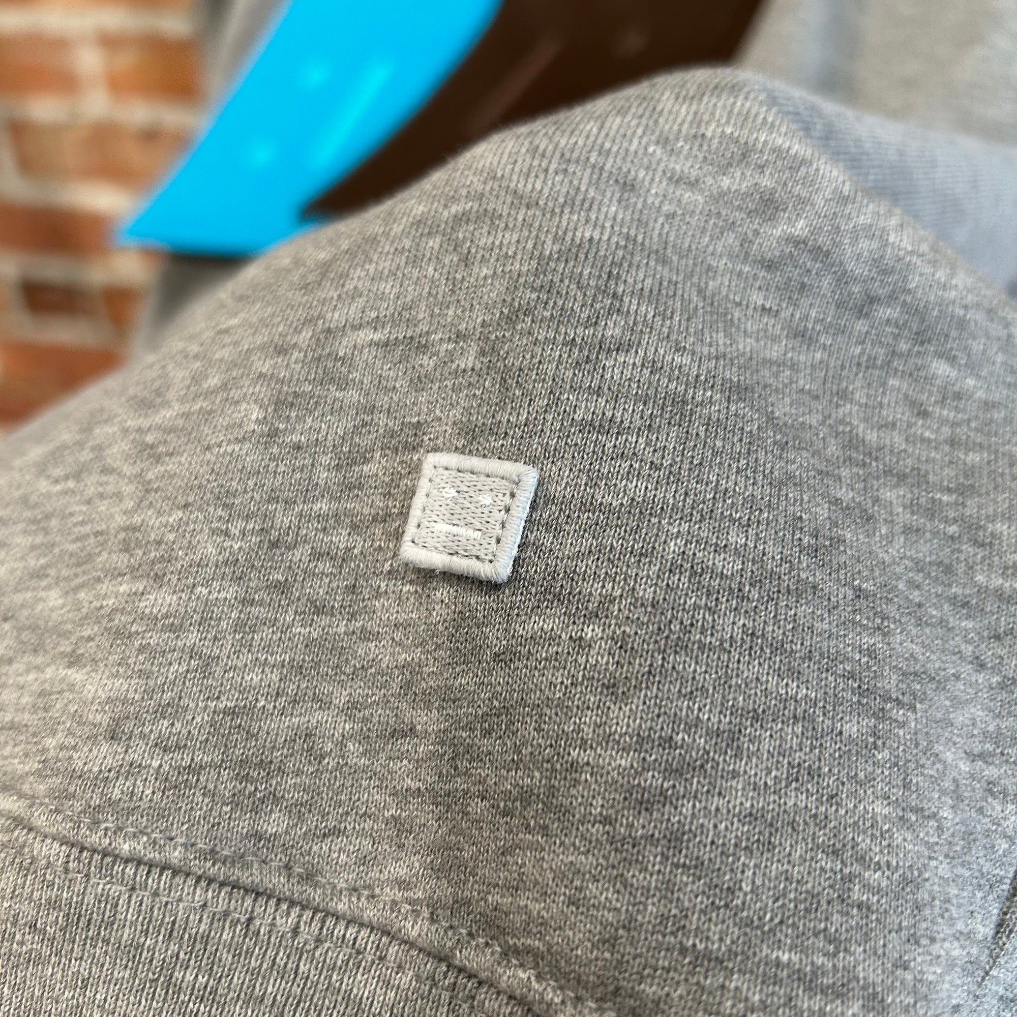 ACNE STUDIOS MELANGE FACE PATCH HOODIE ‘GREY’