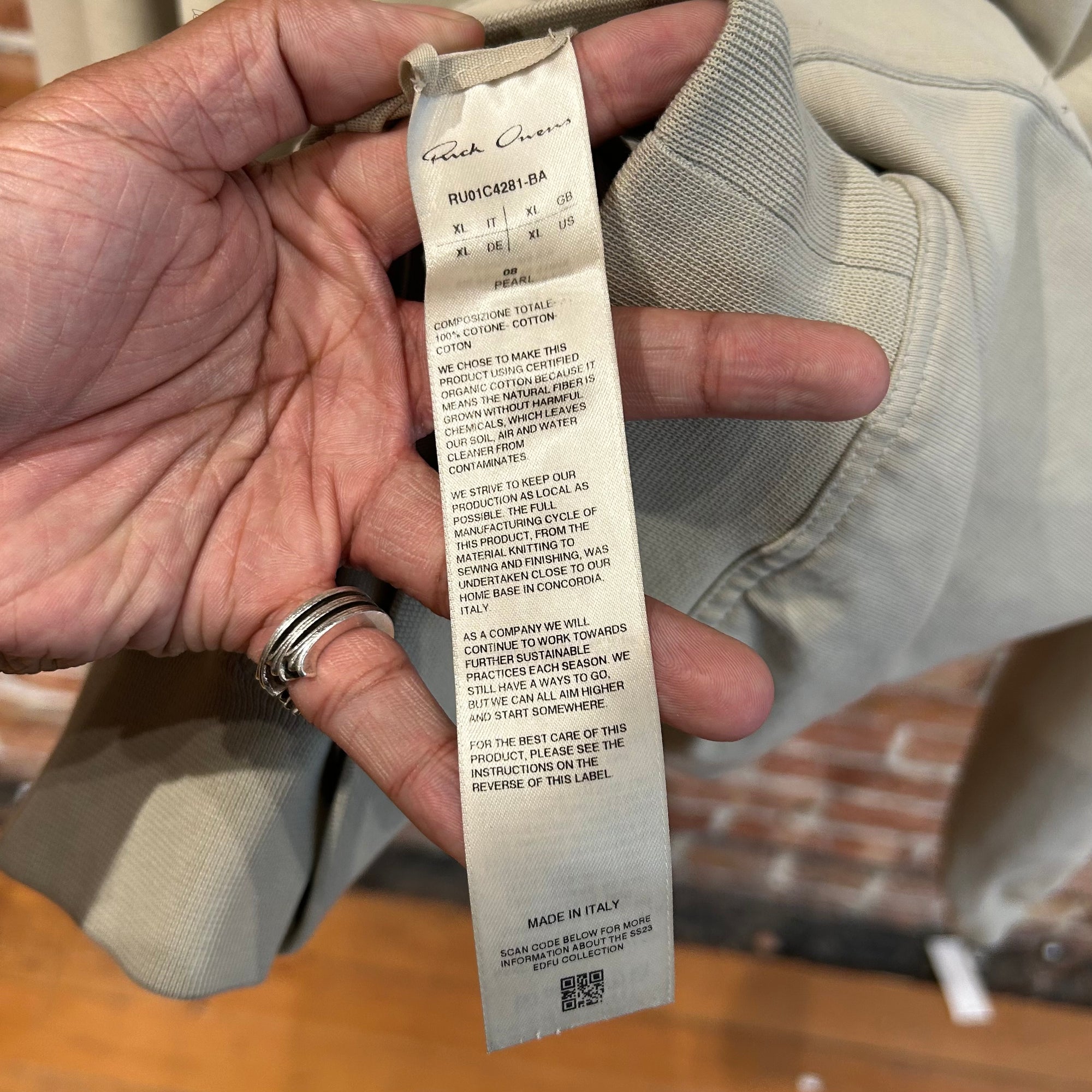 RICK OWENS SS23 EDFU WINDBREAKER ZIP HOODIE ‘PEARL’