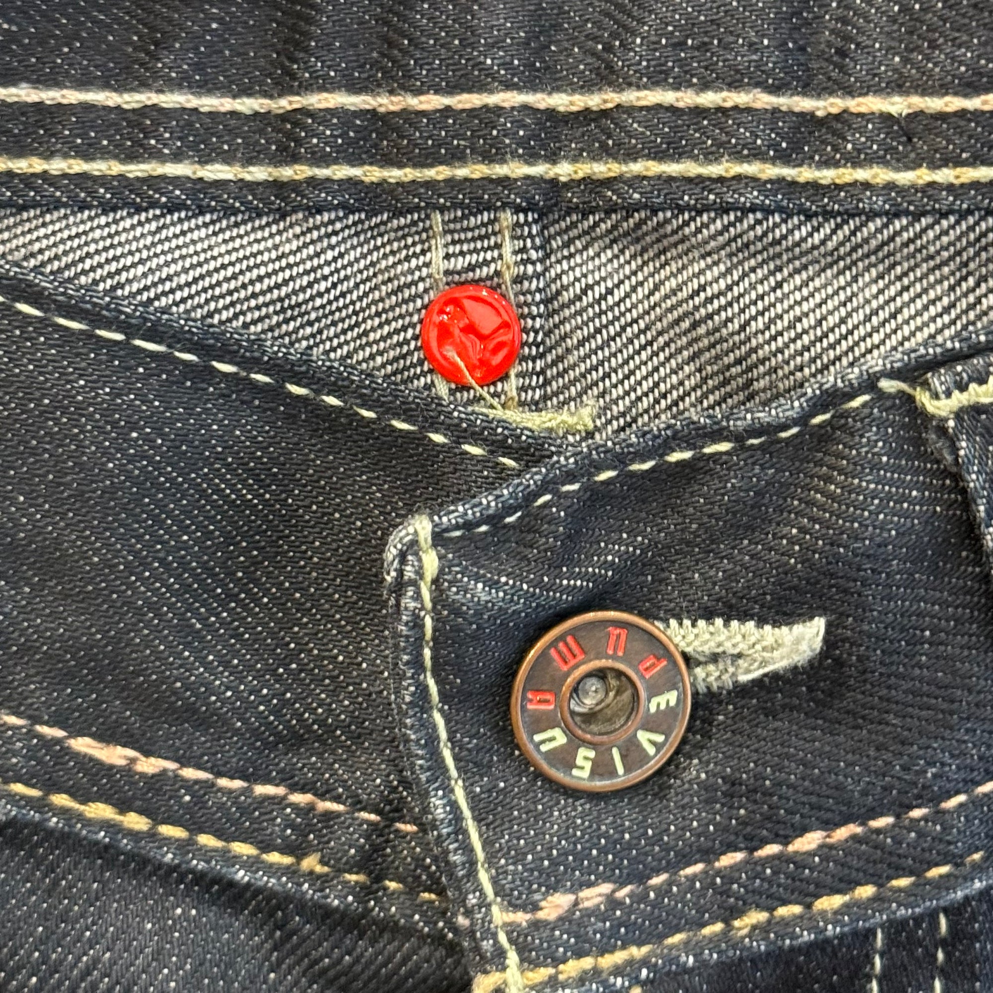 EVISU X PUMA BUCKLE-BACK STRAIGHT DENIM ‘INDIGO/MINT’