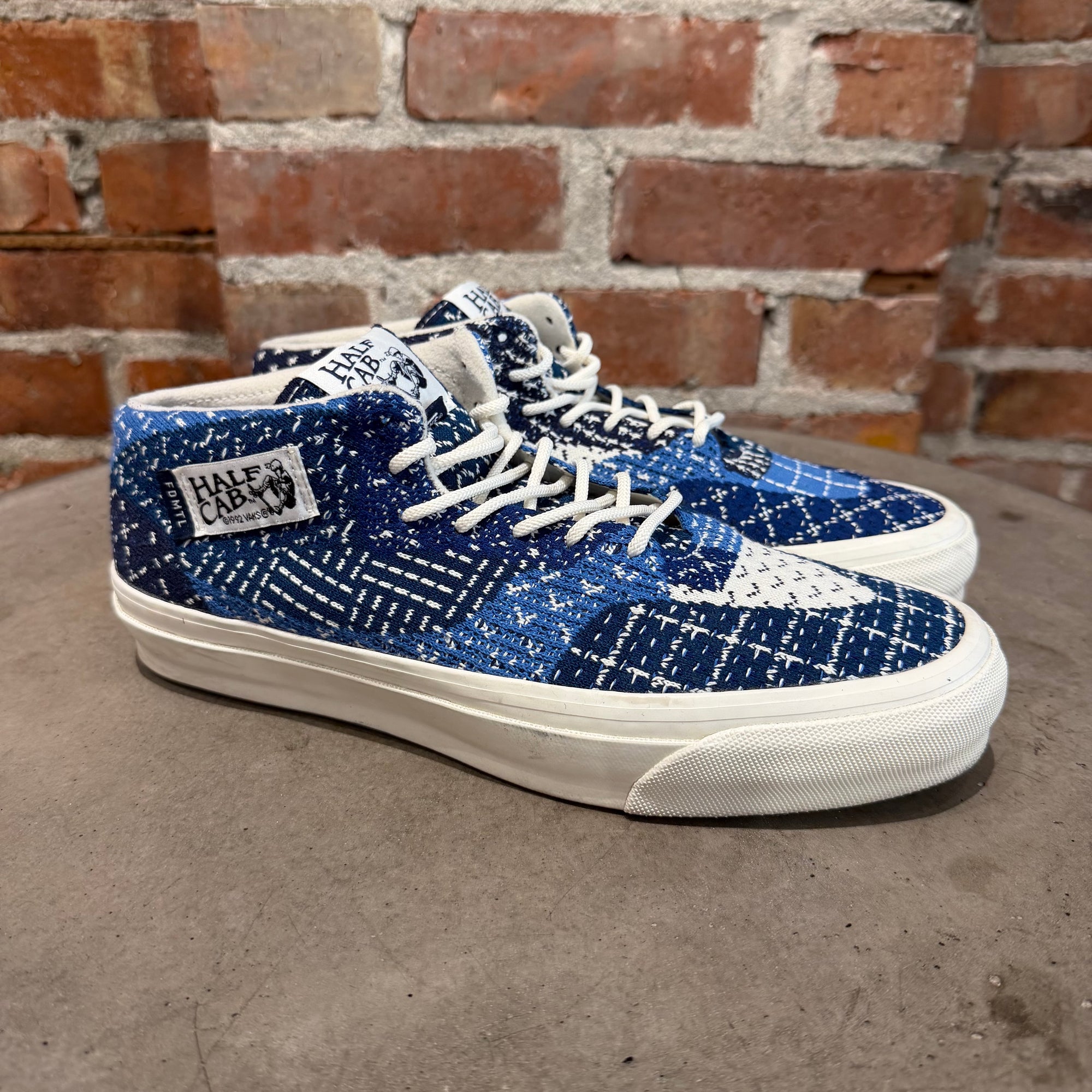 VANS X FDMTL PREMIUM LX SASHIKO HALF CAB SNEAKERS ‘BLUE’