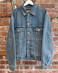 BALENCIAGA FW20 LANGUAGE DENIM TRUCKER JACKET ‘BLUE’