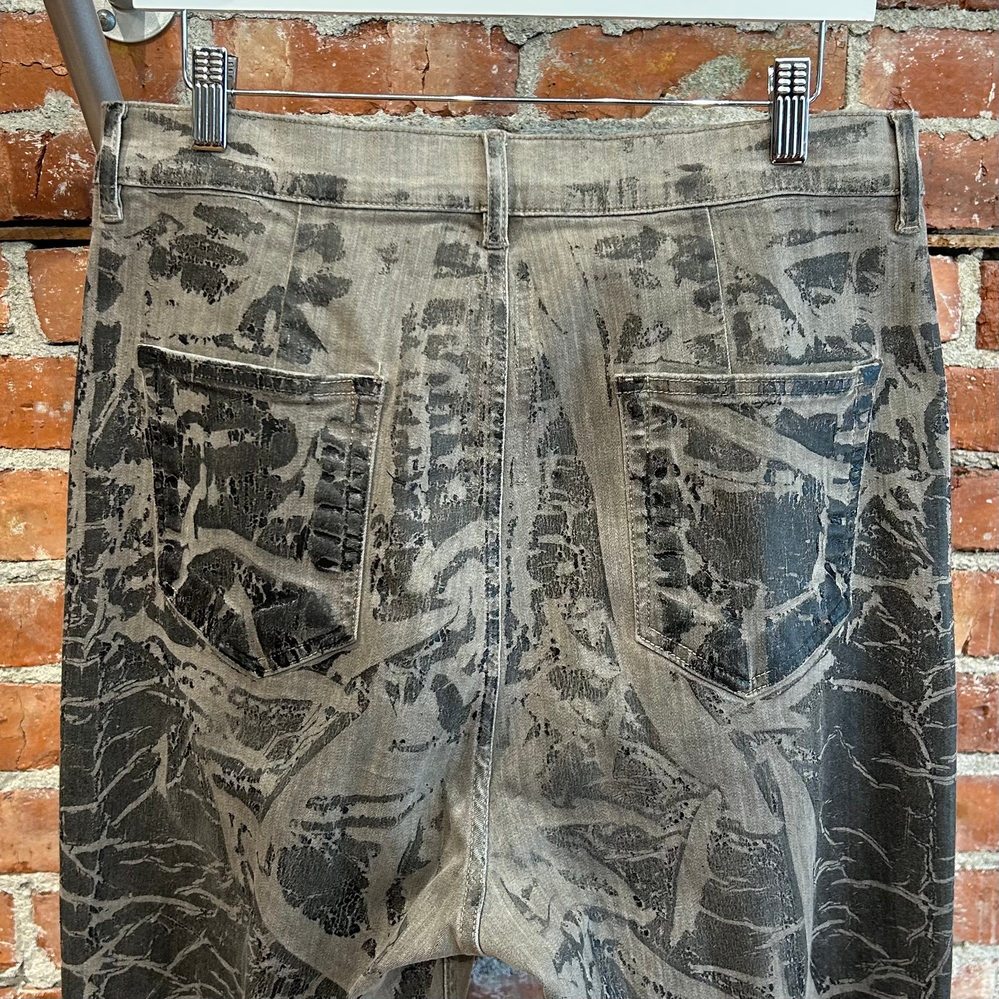 RICK OWENS FW25 BOLAN BOOT CUT DENIM ‘BLACK WASHED FOIL’