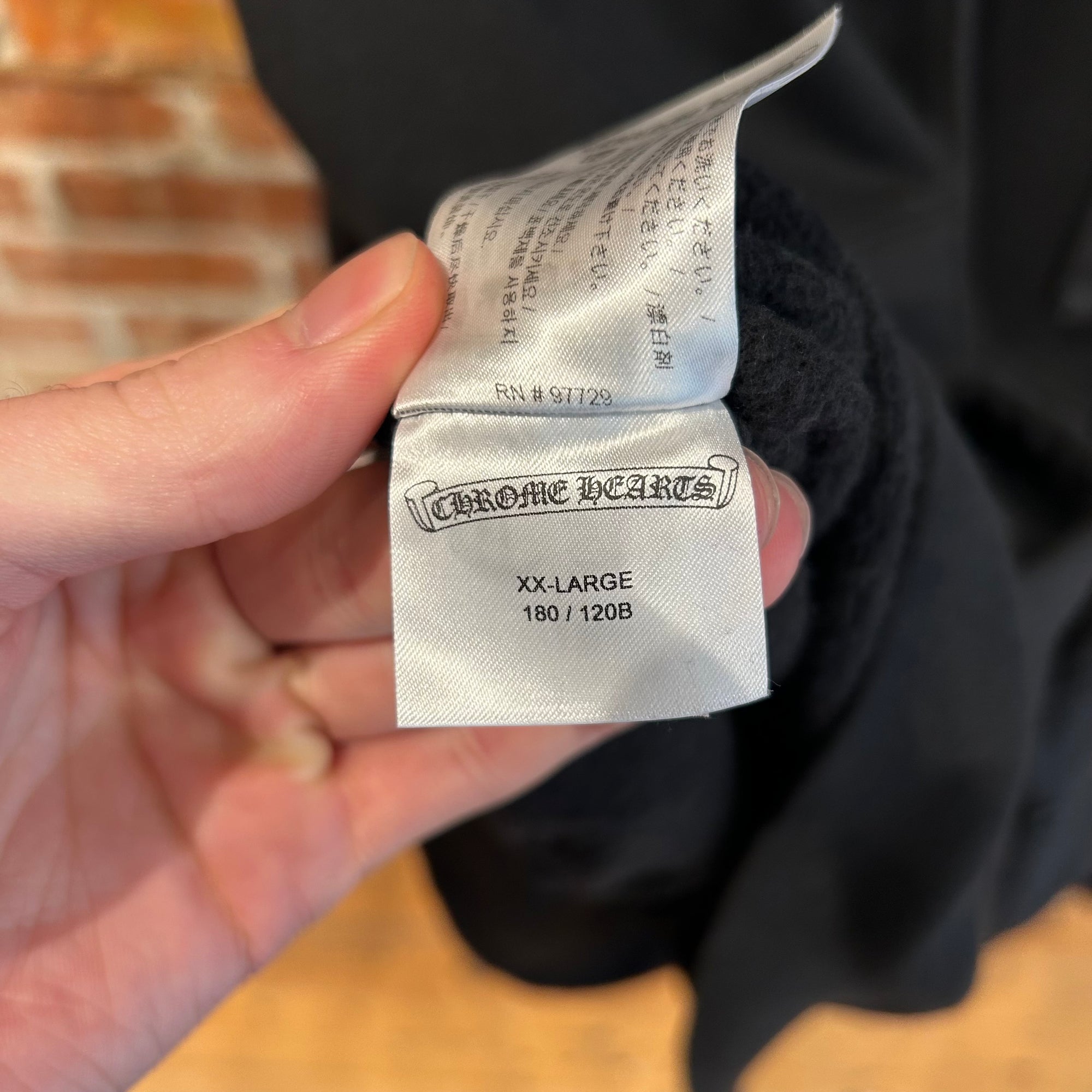 CHROME HEARTS DAGGER VINE EYE CHART ZIP HOODIE ‘BLACK’