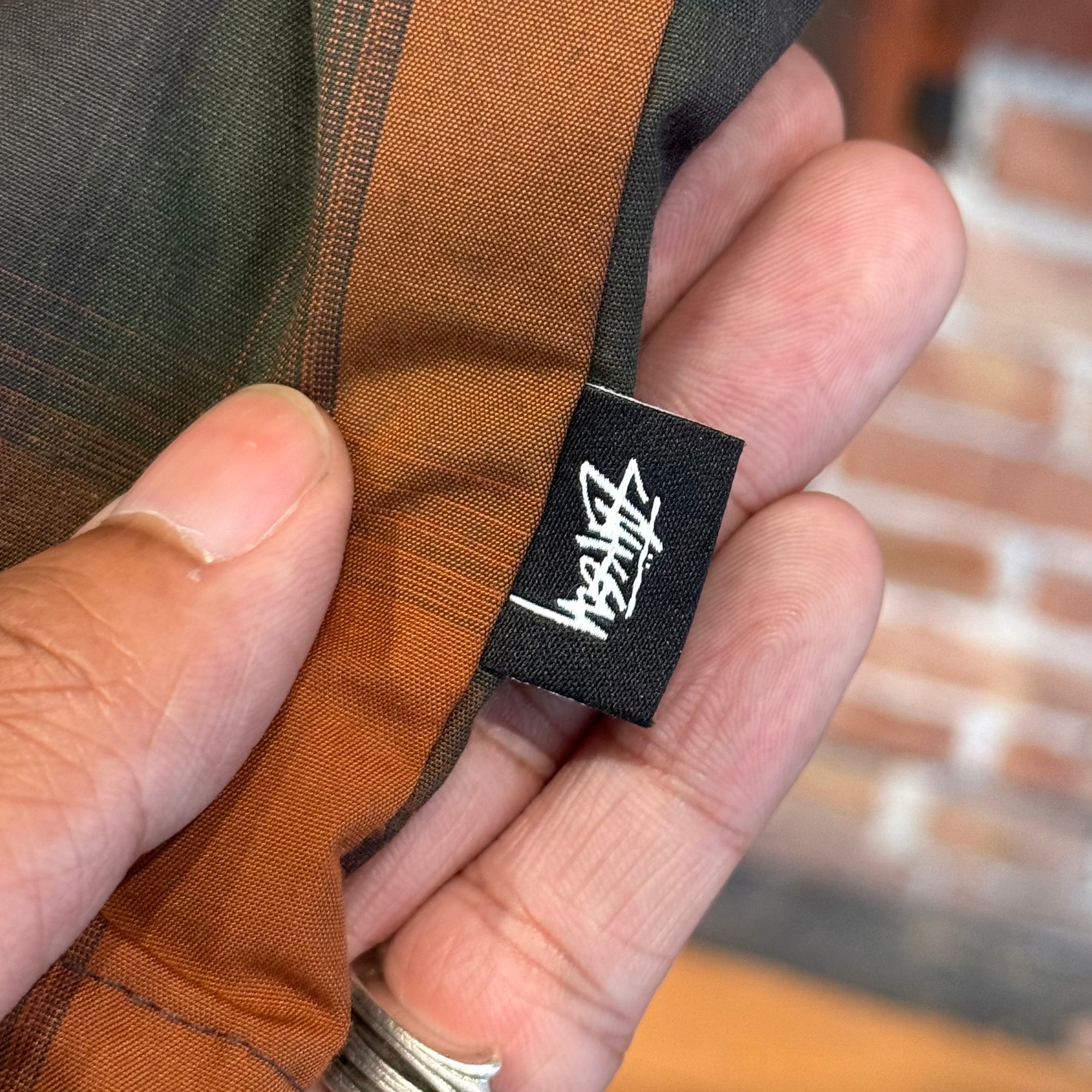 STUSSY CHECK PADDED WORK JACKET  ‘ORANGE’