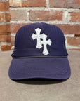 CHROME HEARTS DOUBLE CROSS PATCH TRUCKER HAT ‘NAVY’
