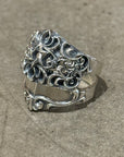 DEAL DESIGN HALF SHADE ARMOR RING 'SILVER'