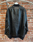 RICK OWENS EDFU SS23 JUMBO PETER FLIGHT CUTOUT COATED DENIM JACKET ‘BLACK’