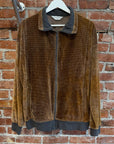 CHRISTIAN DIOR 1980s VINTAGE VELVET ZIP JACKET ‘BROWN’