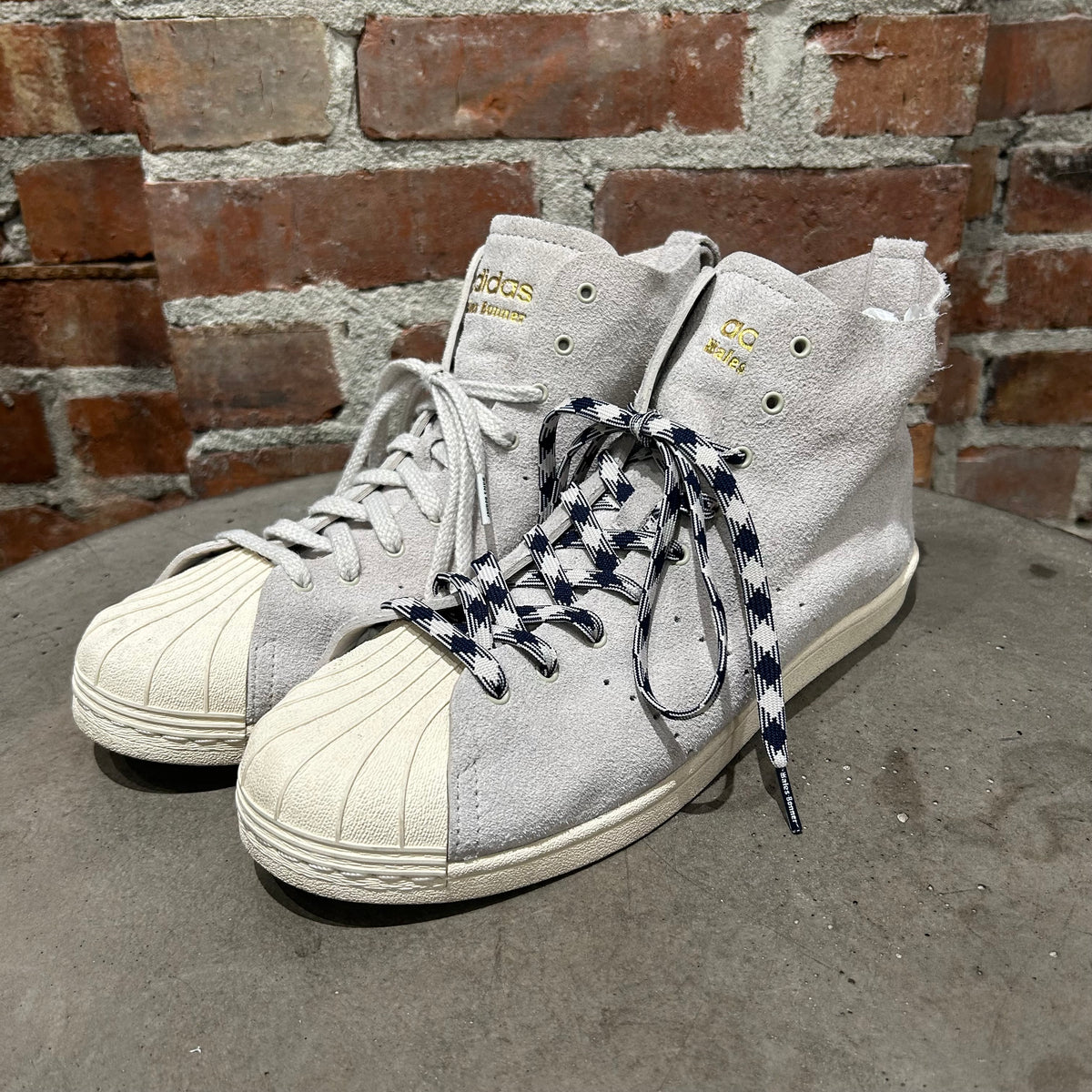 WALES BONNER X ADIDAS SUEDE SUPERSTAR HIGH SNEAKERS ‘GREY’