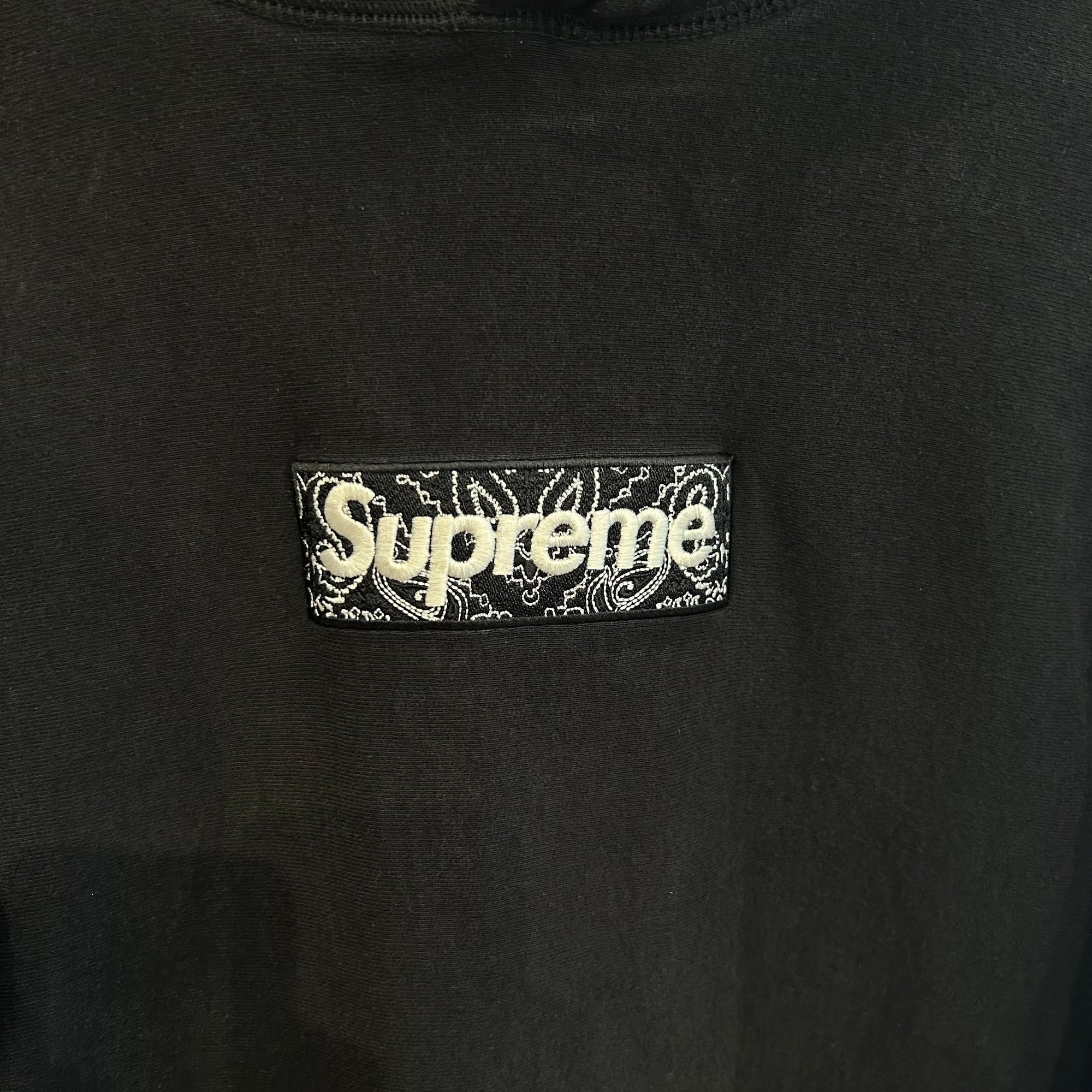 SUPREME FW19 BANDANA BOX LOGO HOOODIE ‘BLACK’