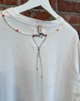 VISVIM GOROS NECKLACE BEADED TEE ‘WHITE’