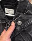 BALENCIAGA FW22 3B DISTRESSED DENIM JACKET ‘BLACK’