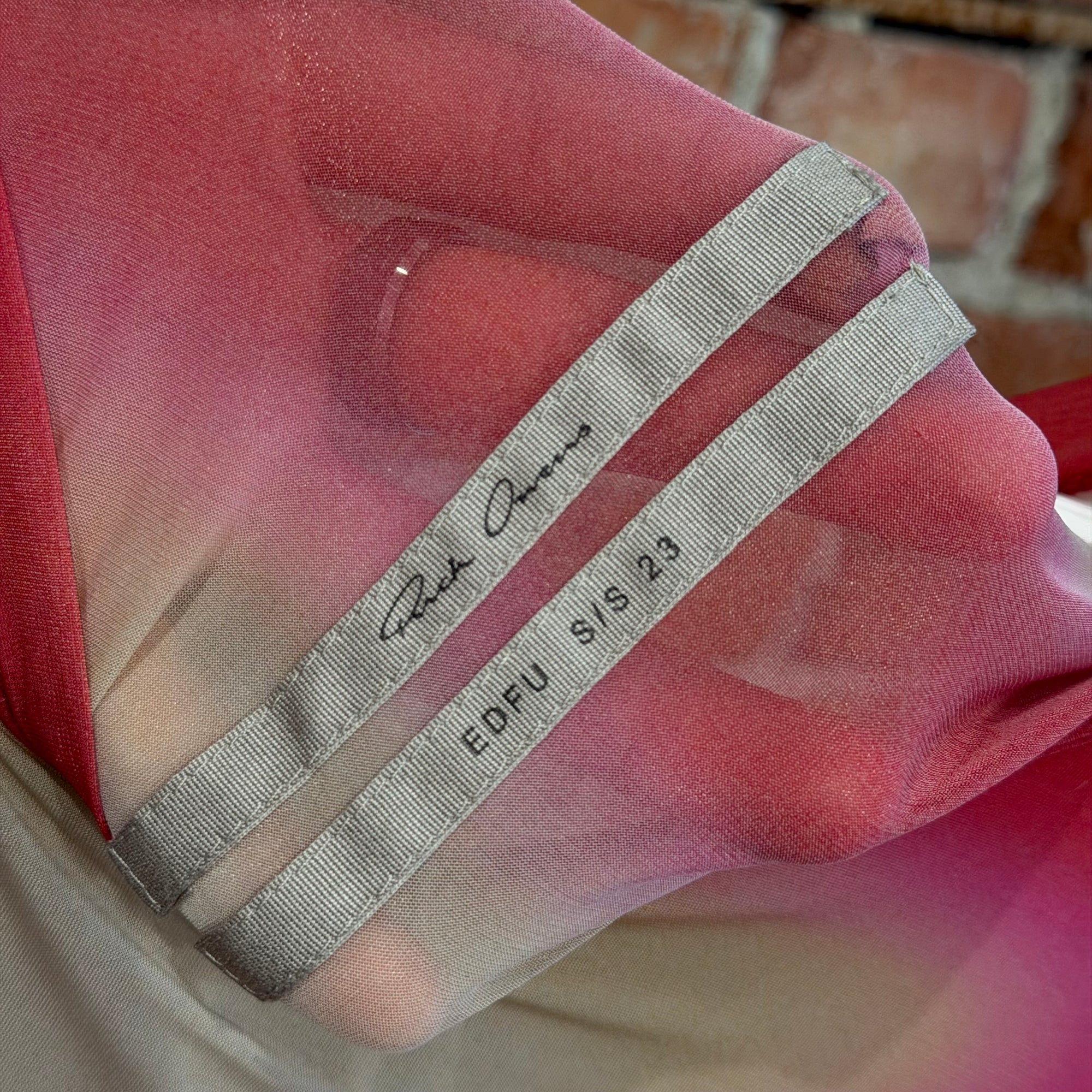 RICK OWENS SS23 EDFU PRINTED CUPROBLEND JERSEY TEE ‘FUCHSIA’