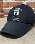 Y-3 YOHJI YAMAMOTO BASEBALL HAT ‘BLACK’