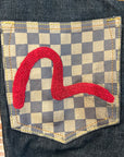 EVISU LOUIS DAMIER CHENILLE SHORTS 'INDIGO'