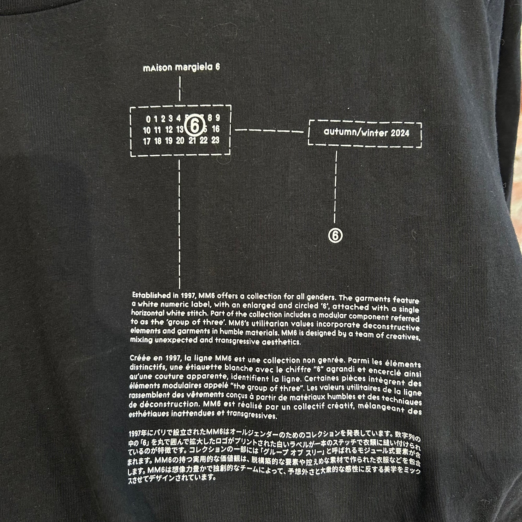 MAISON MARGIELA FW24 NUMBERS MOTIF TEE ‘BLACK’