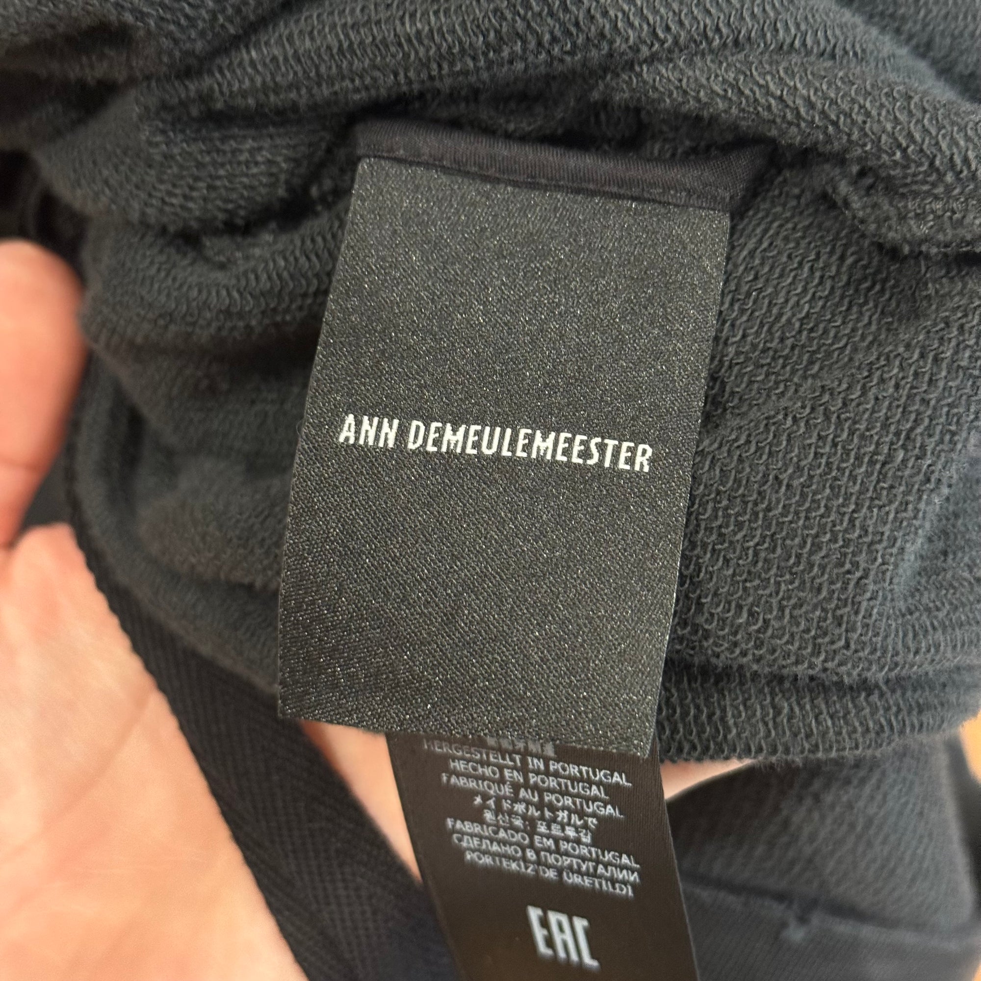 ANN DEMEULEMEESTER PATCHWORK VINTAGE HOODIE ‘VINTAGE BLACK’