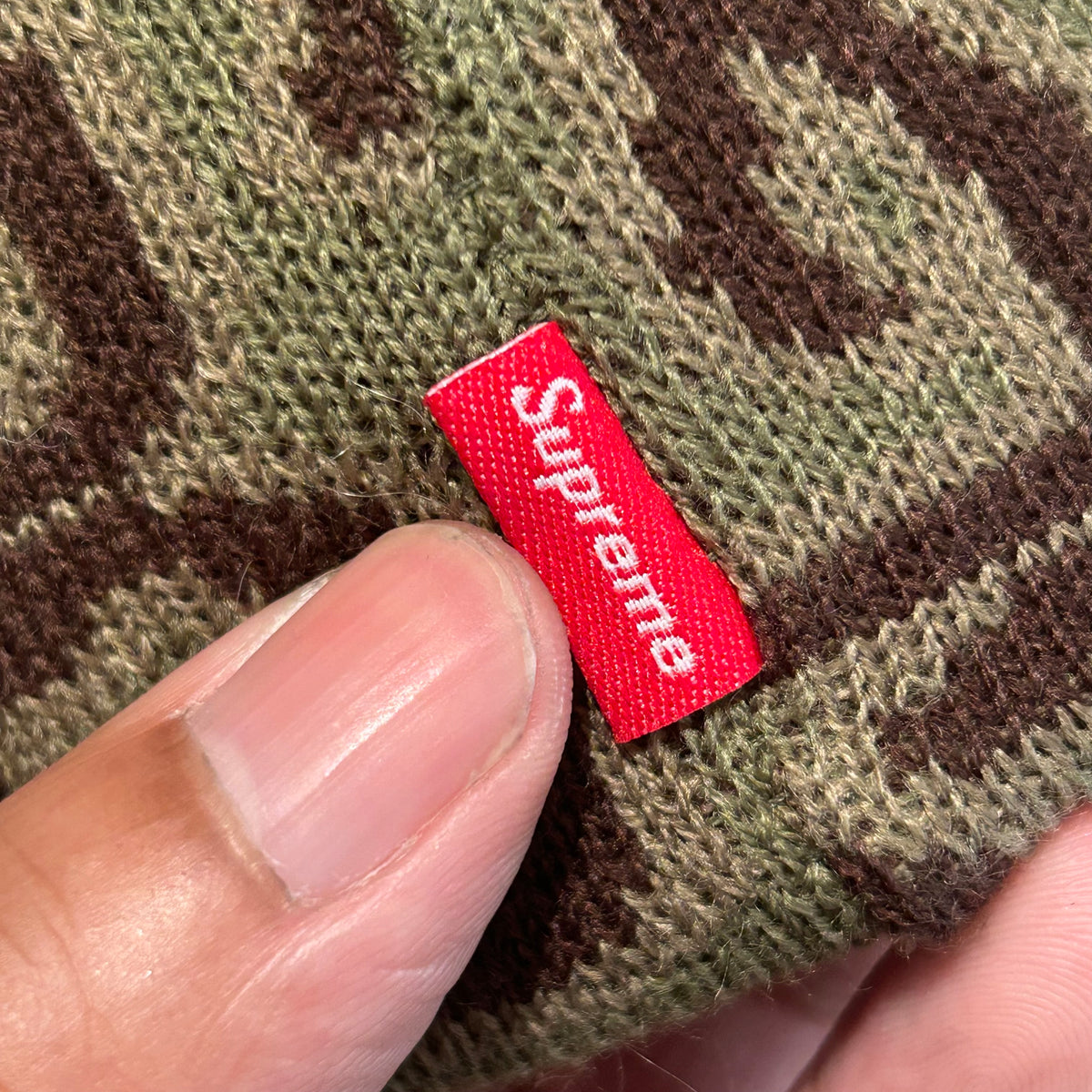 SUPREME FW25 ARABIC LOGO JACQUARD BEANIE ‘OLIVE’