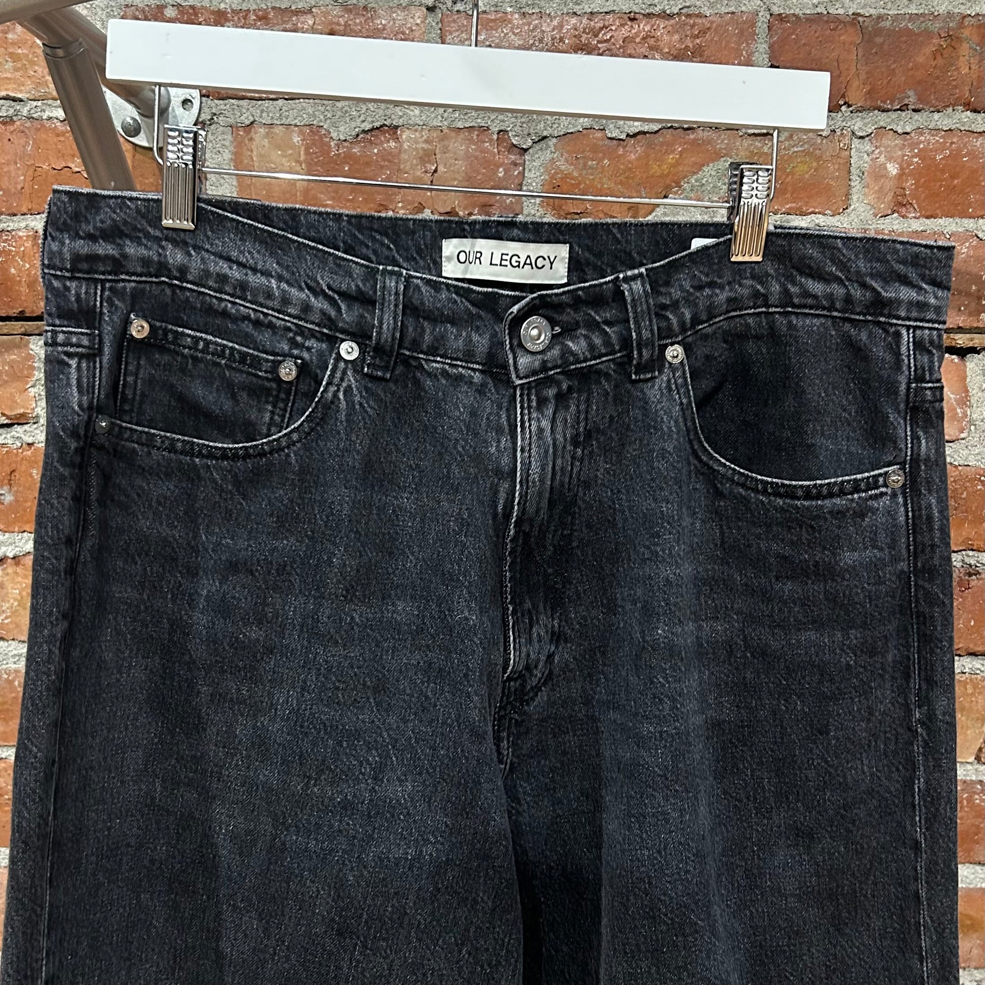 OUR LEGACY THIRD CUT WIDE FIT DENIM ‘WASHED BLACK’