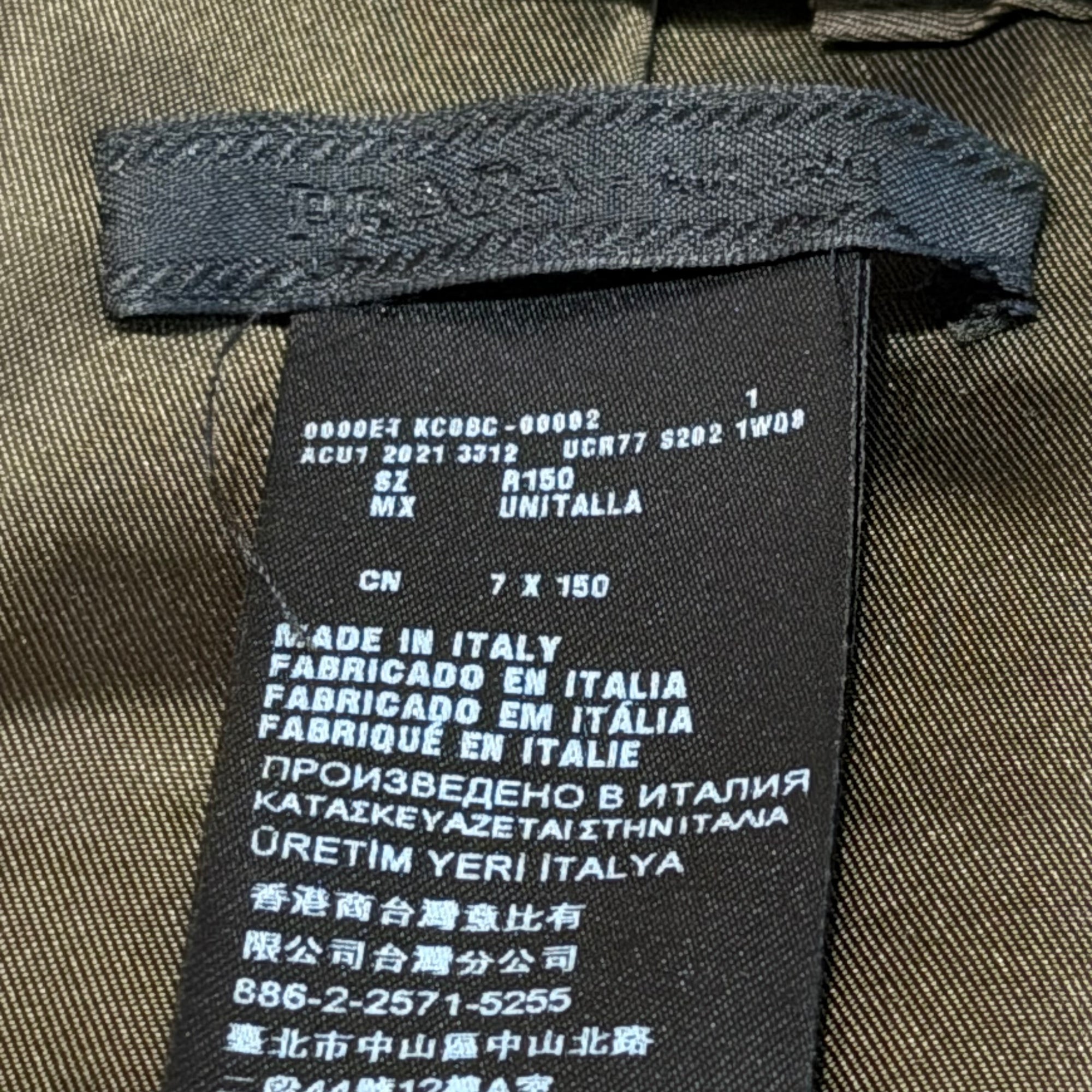 PRADA RE-NYLON BADGE TIE ‘DARK OLIVE’