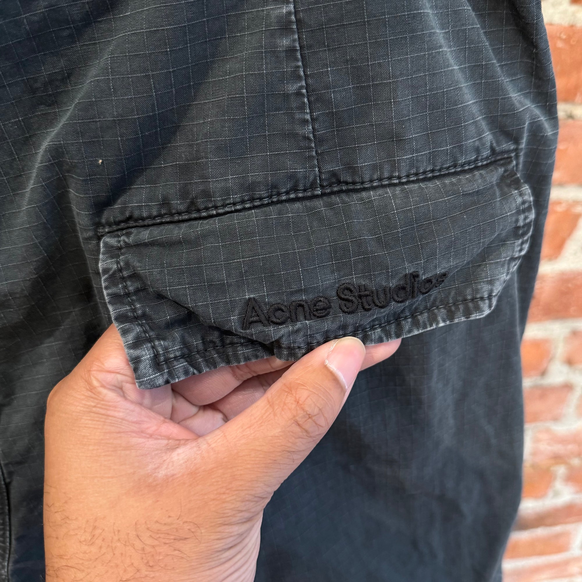ACNE STUDIOS BAGGY WIDE CARGO PANTS ‘WASHED BLACK’