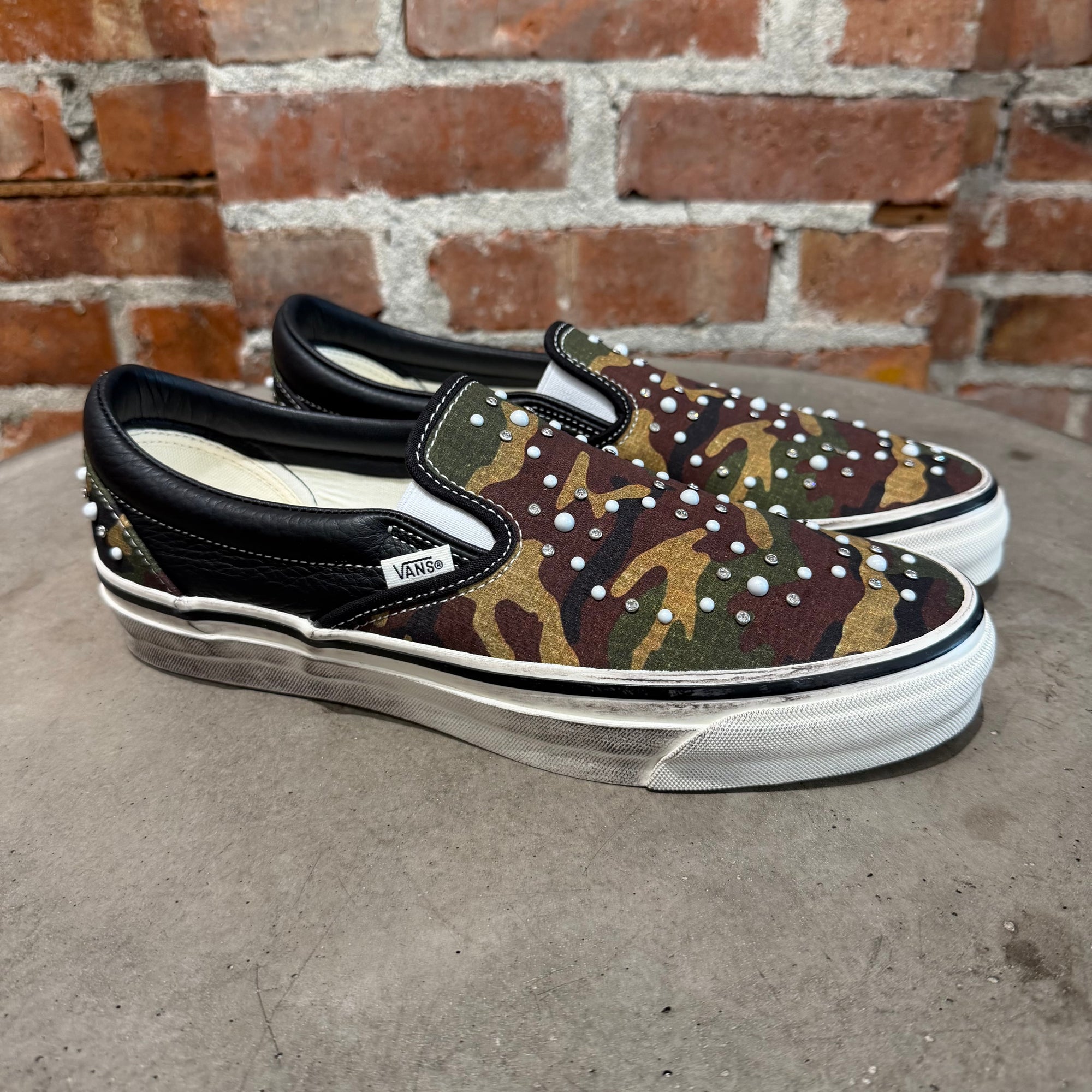 VANS PREMIUM LX PEARLIZED SLIP ON SNEAKERS ‘CAMO’