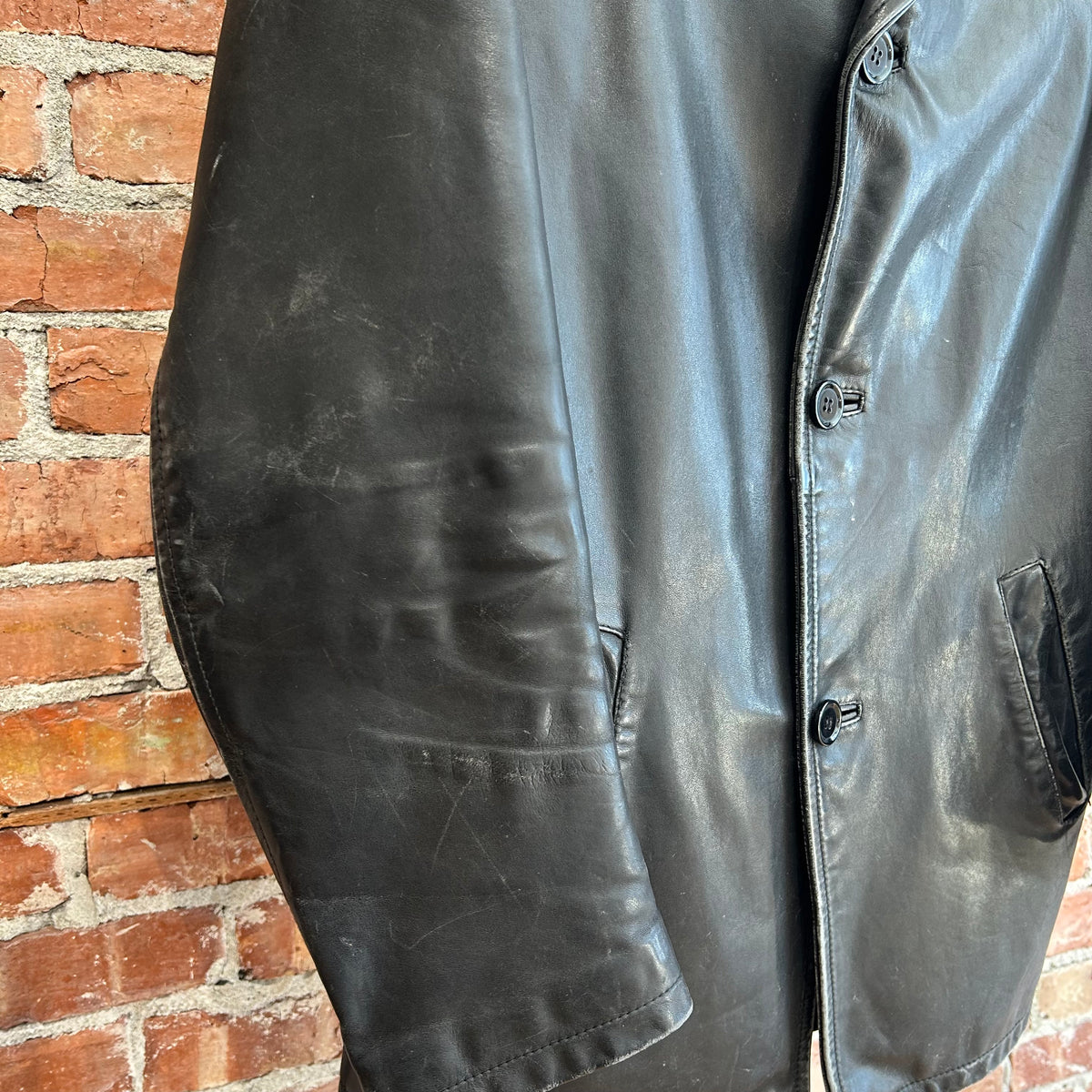 PRADA FW99/00 LEATHER CALFSKIN SHORT COAT ‘BLACK’