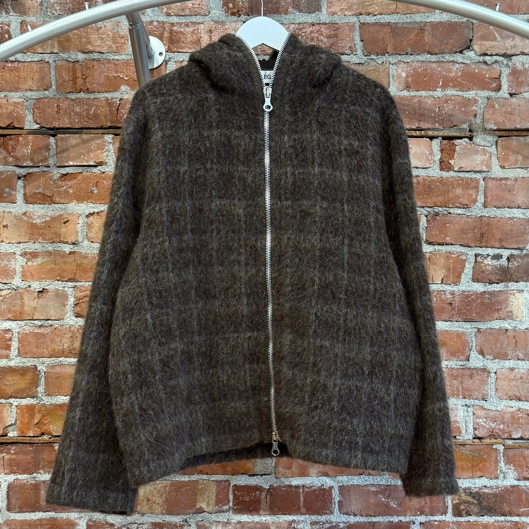OUR LEAGACY FULL ZIP MOHAIR HOODIE ‘BROWN’