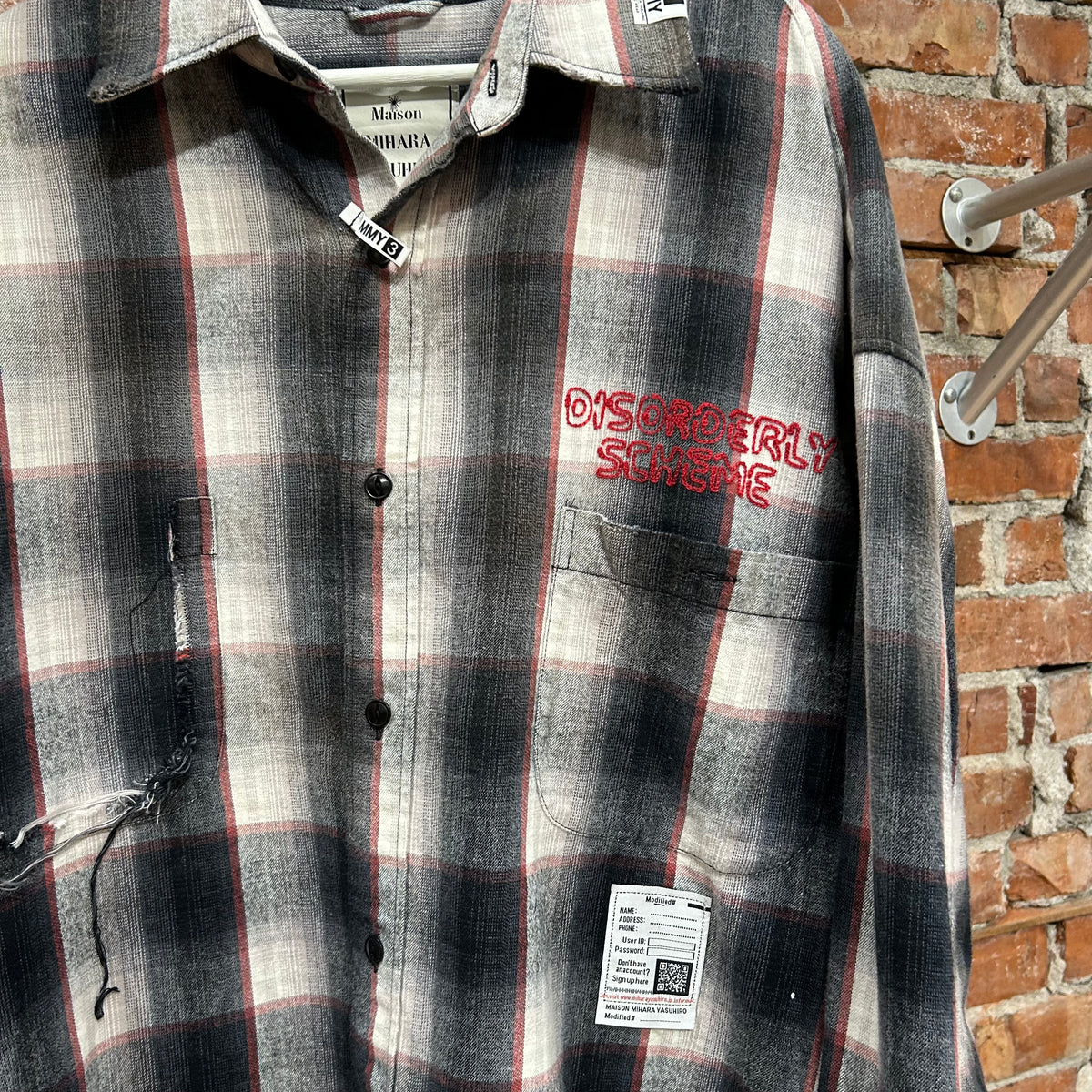 MIHARA YASUHIRO OVERSIZED DISTRESSED FLANNEL ‘MULTI’