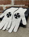 CHROME HEARTS CASHMERE PLUS CROSS PATCH GLOVES ‘GREY’