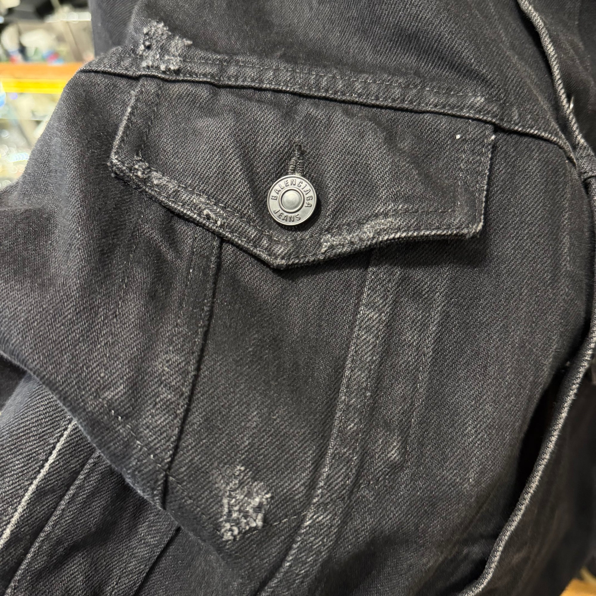 BALENCIAGA FW22 3B SPORTS ICON DENIM JACKET ‘BLACK’