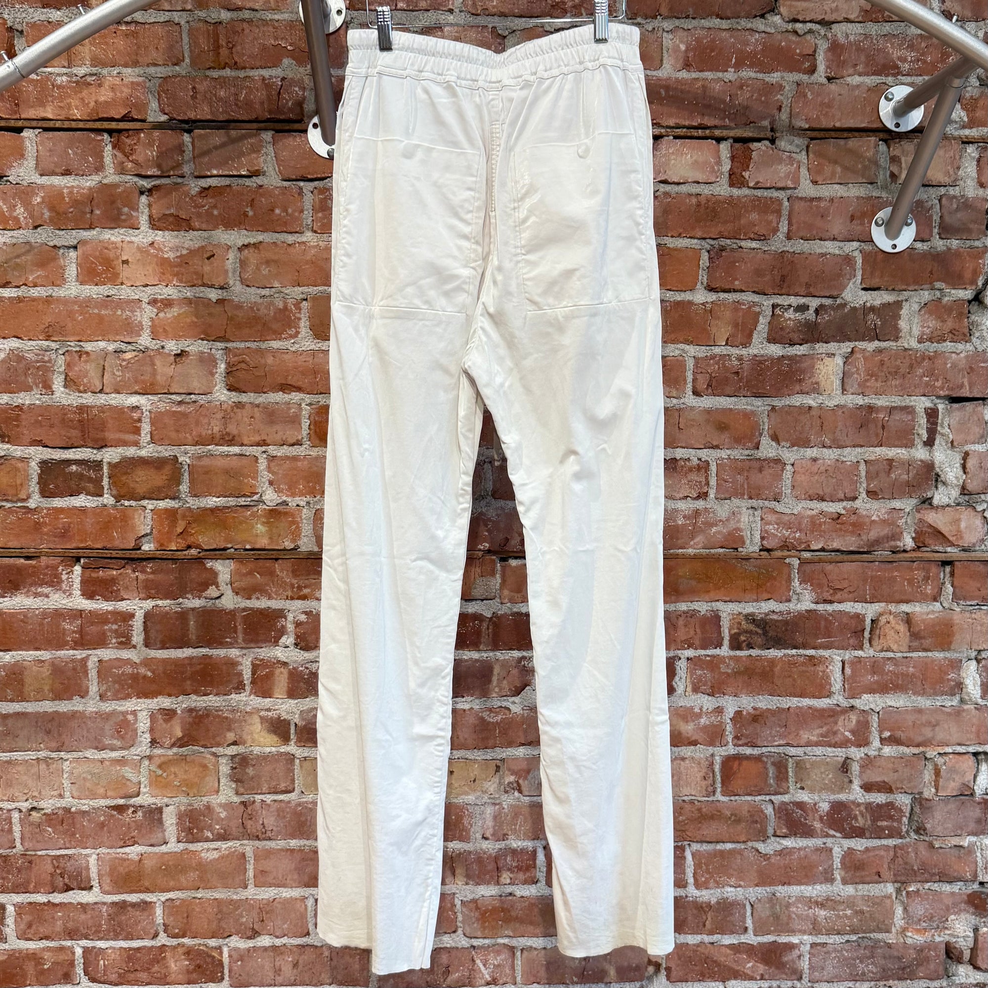RICK OWENS SS23 EDFU DRKSHDW SHINY PUSHER PANTS ‘MILK’