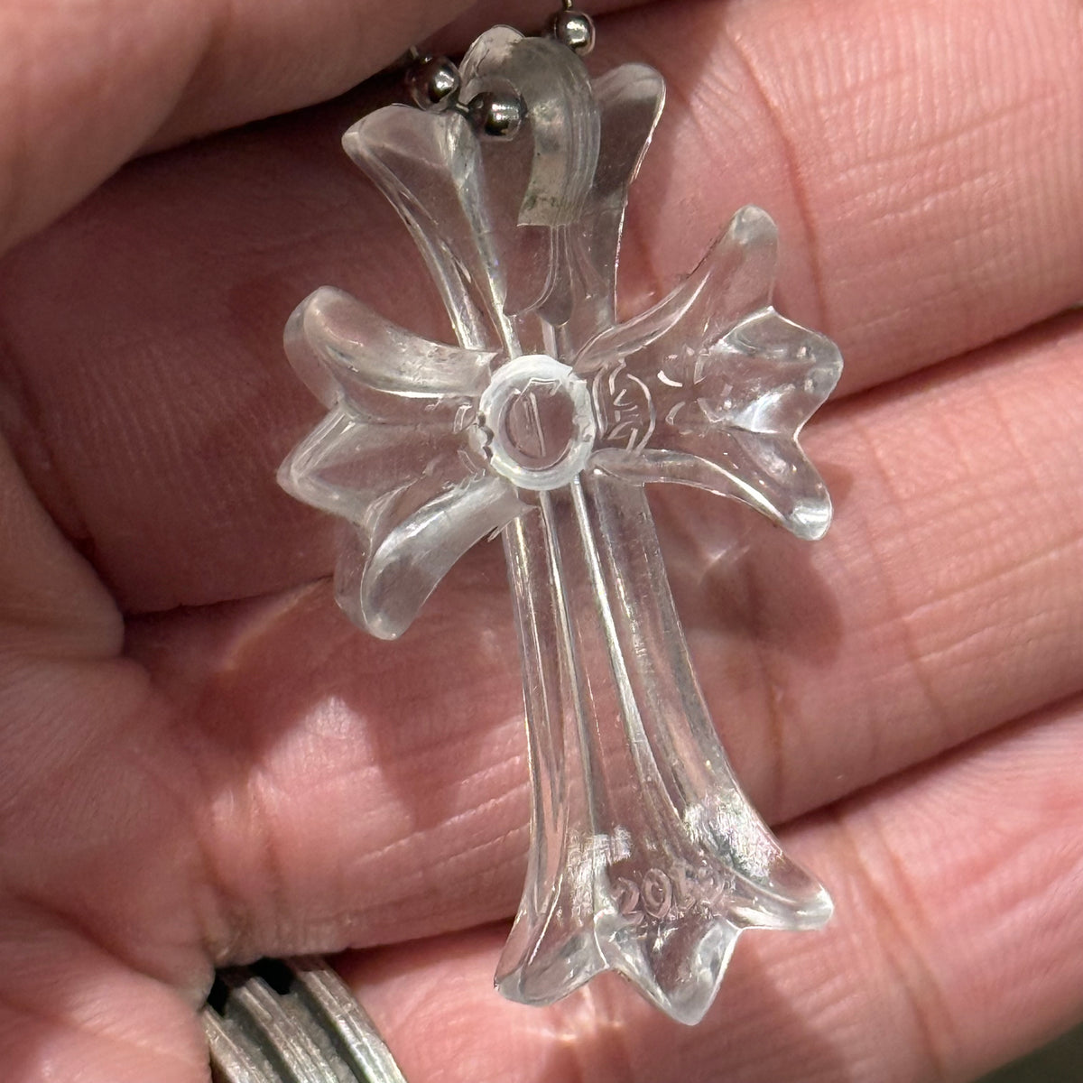 CHROME HEARTS SILICHROME CROSS NECKLACE ’CLEAR’