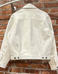 STUSSY X LEVI’S LEATHER TRUCKER JACKET ‘WHITE’