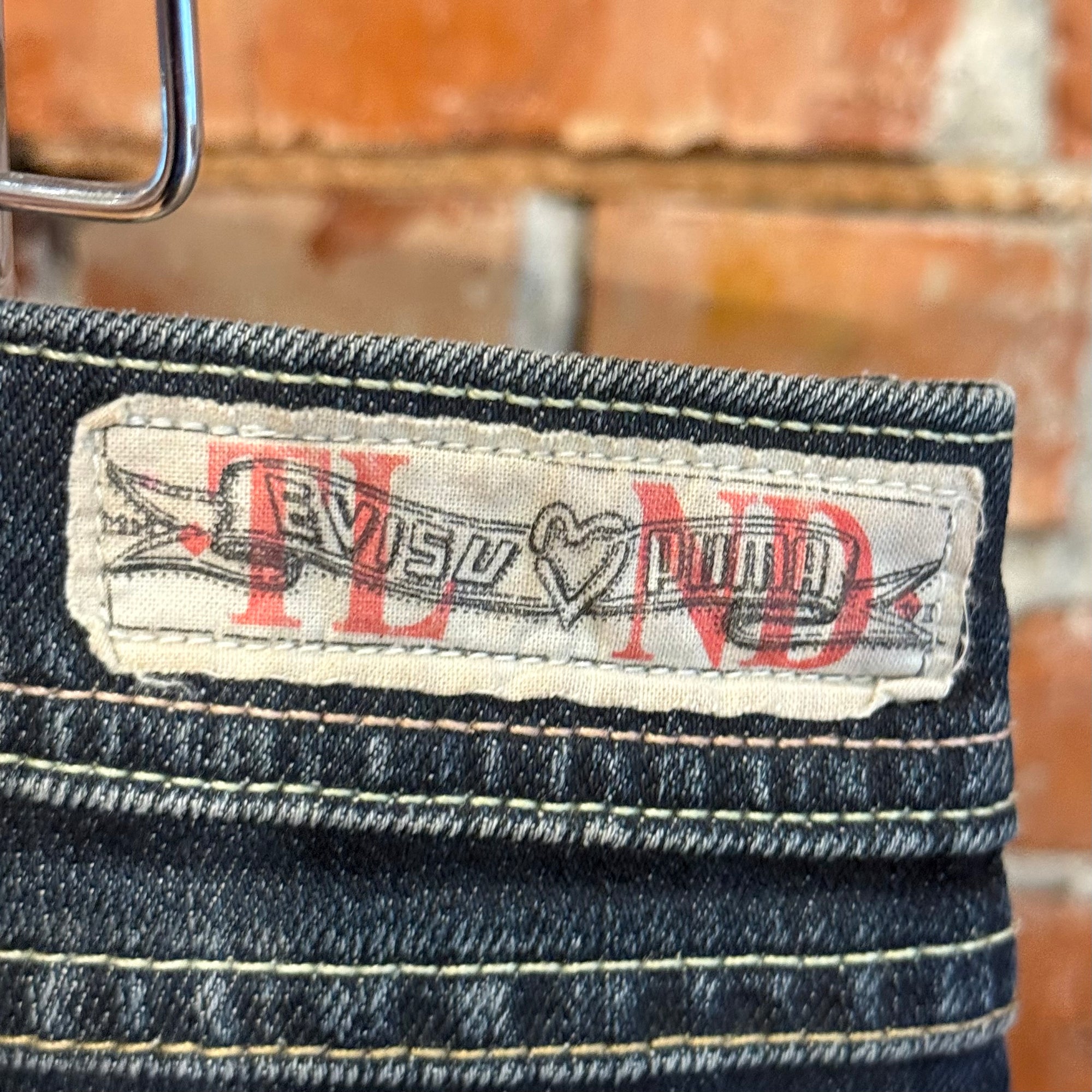 EVISU X PUMA LOW-RISE SLIM STRAIGHT DENIM ‘INDIGO/MINT’