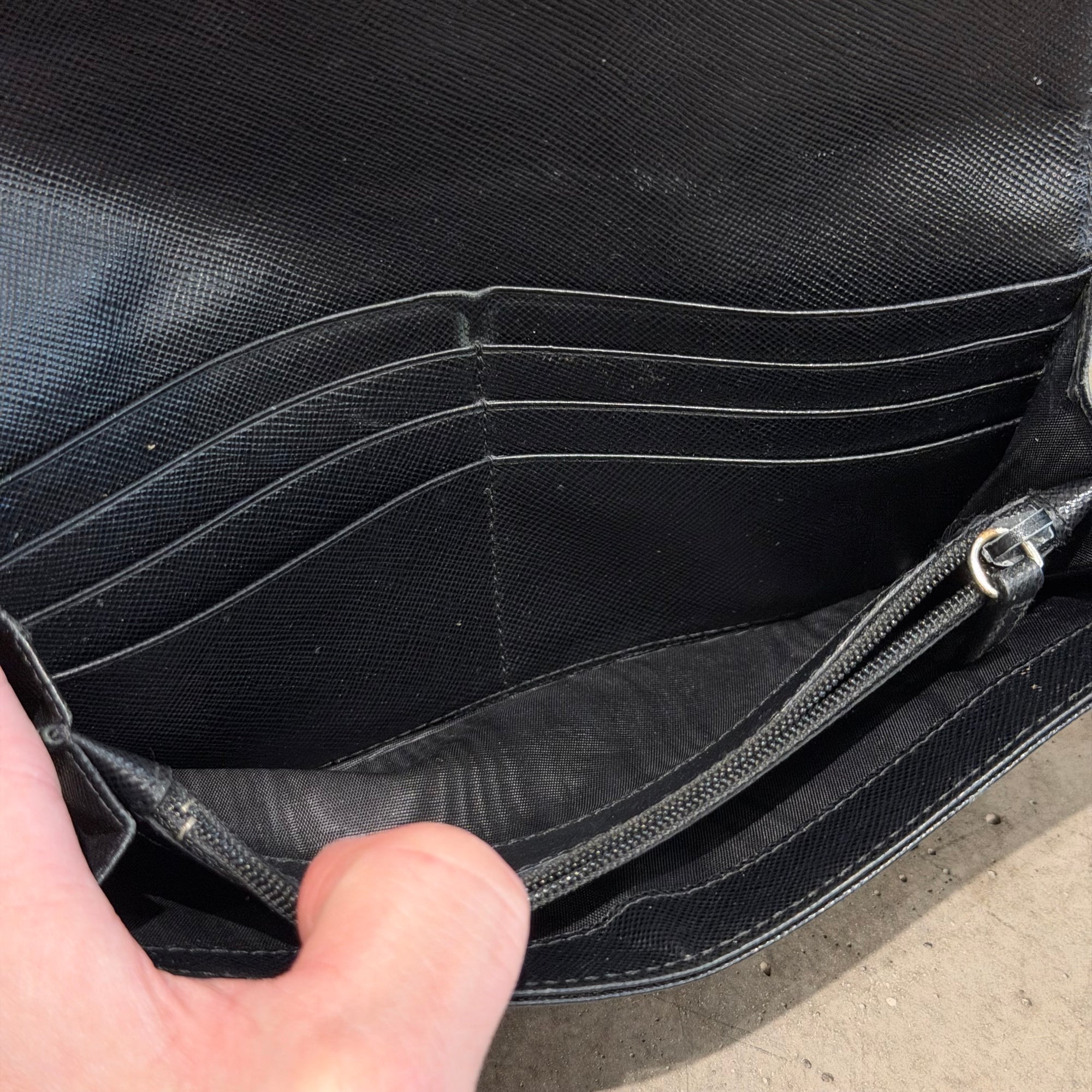 PRADA NYLON LONG WALLET ‘BLACK’