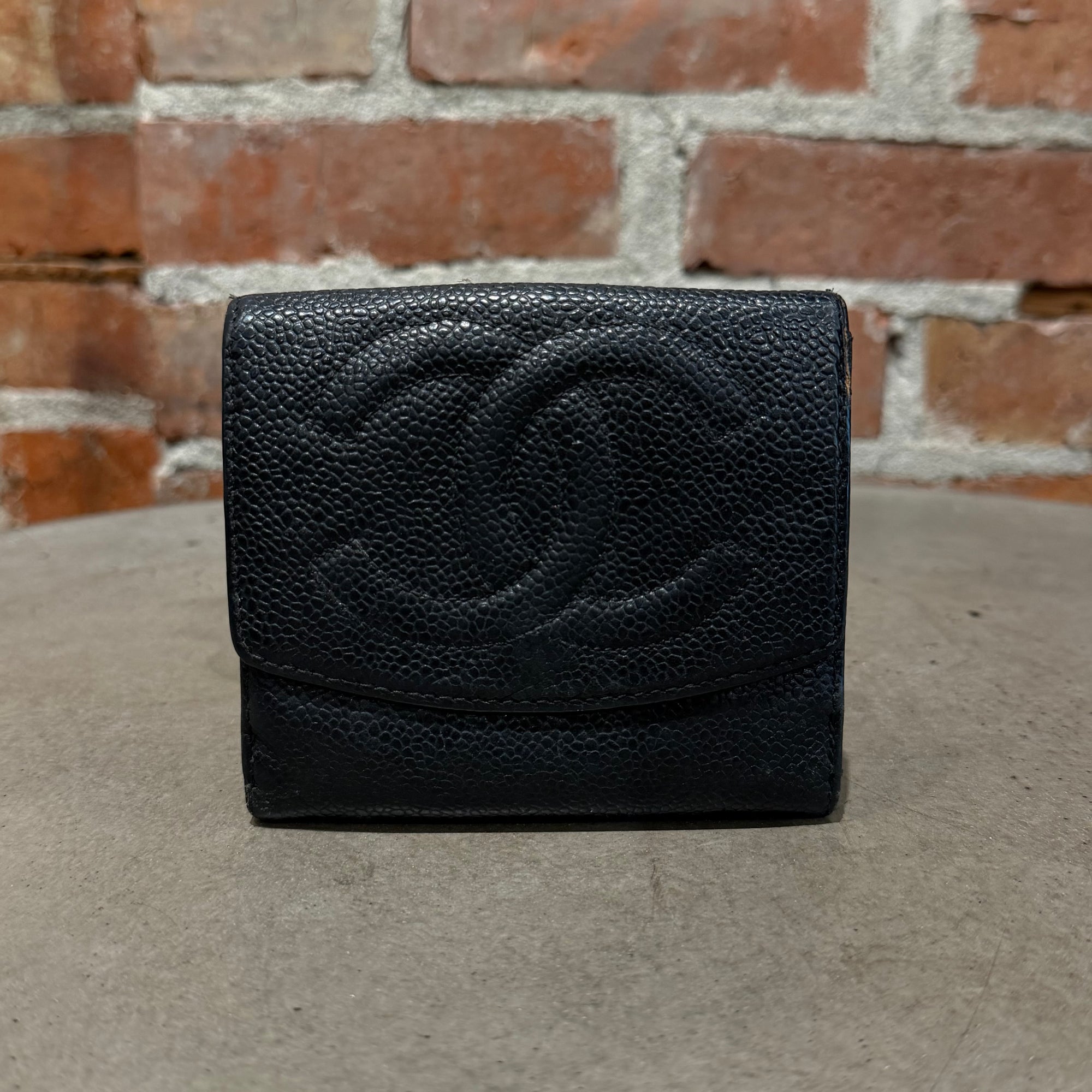 CHANEL CAVIAR LEATHER TRIFOLD WALLET ‘BLACK’
