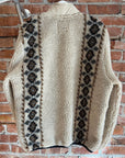 STUSSY LIMA JACQUARD SHERPA JACKET ‘CREAM/BROWN’