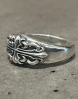 DEAL DESIGN BLOOMING CROSS FLORAL RING 'SILVER'