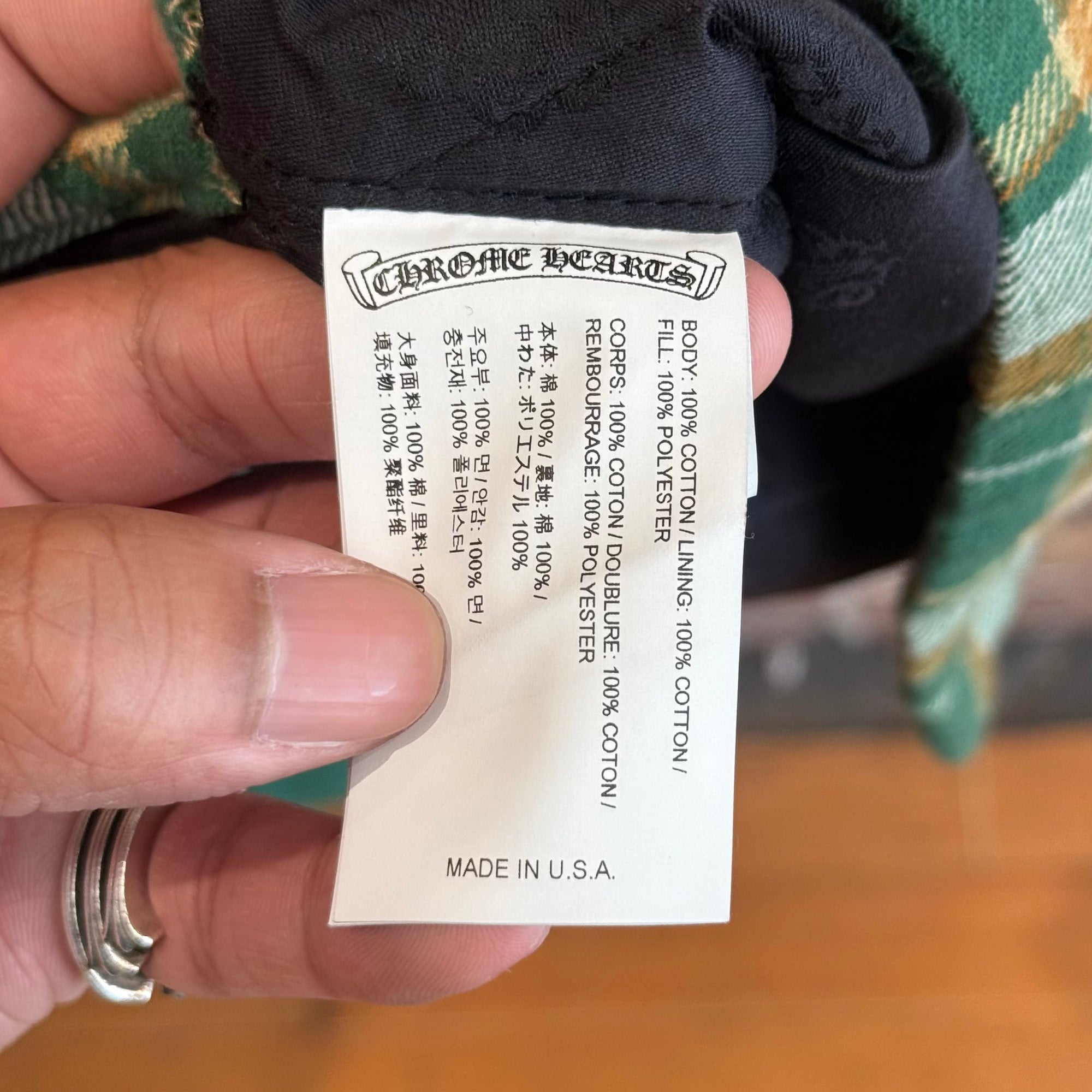 CHROME HEARTS WORKIN FLANNEL ‘GREEN/PINK’
