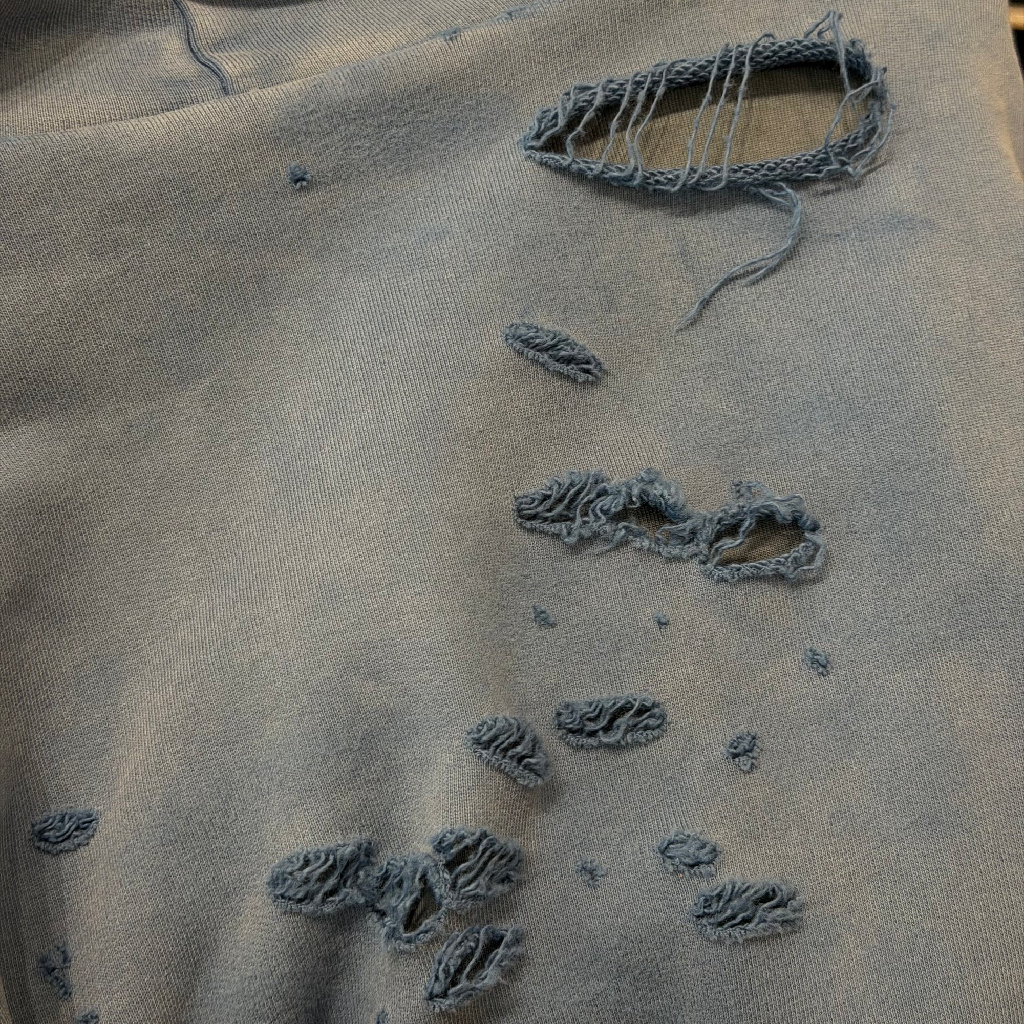 BALENCIAGA FW25 DISTRESSED 3B SPORTS ICON HOODIE ‘BLUE’