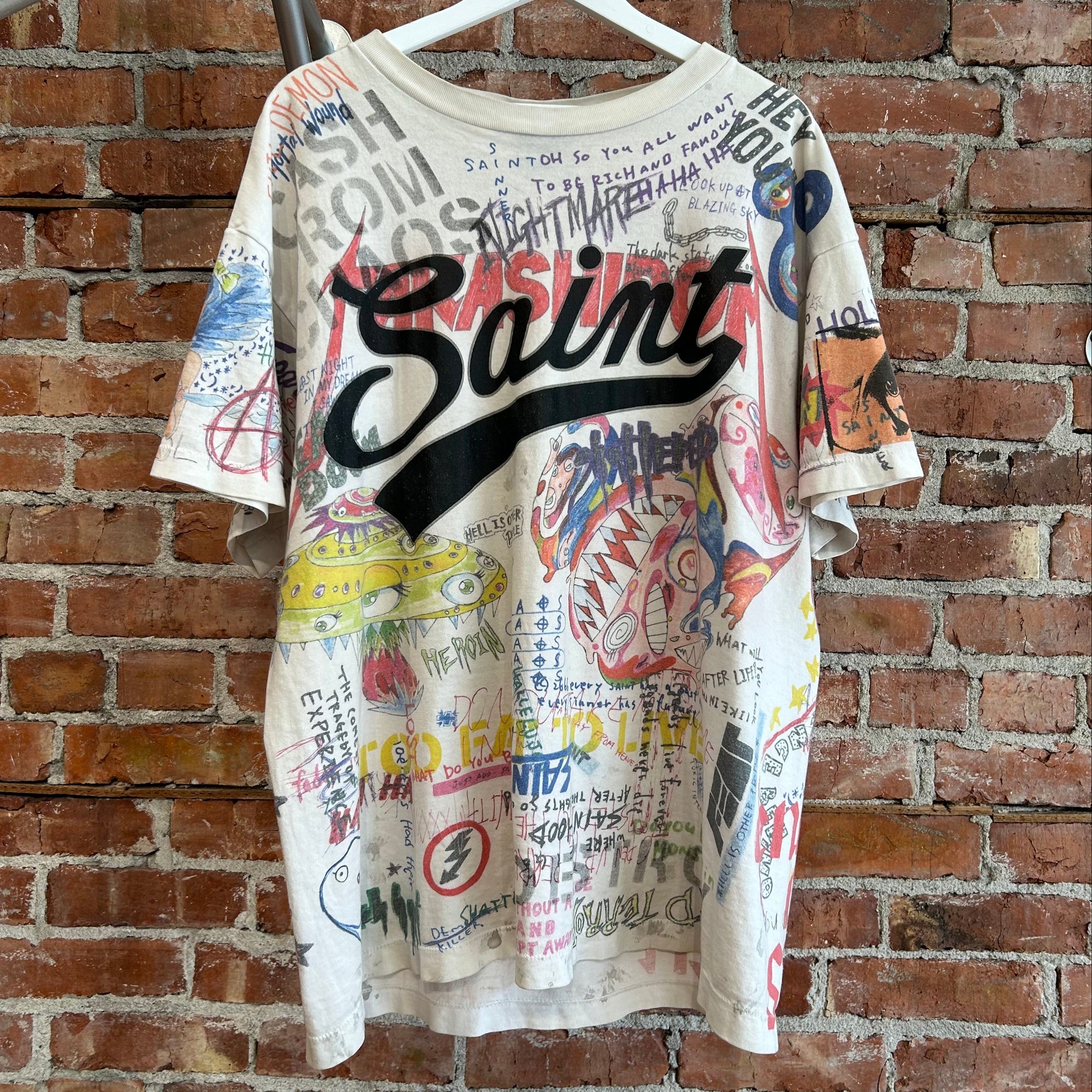 SAINT MICHAEL X TAKASHI MURAKAMI AW21 GRAFFITI TEE ‘MULTI’