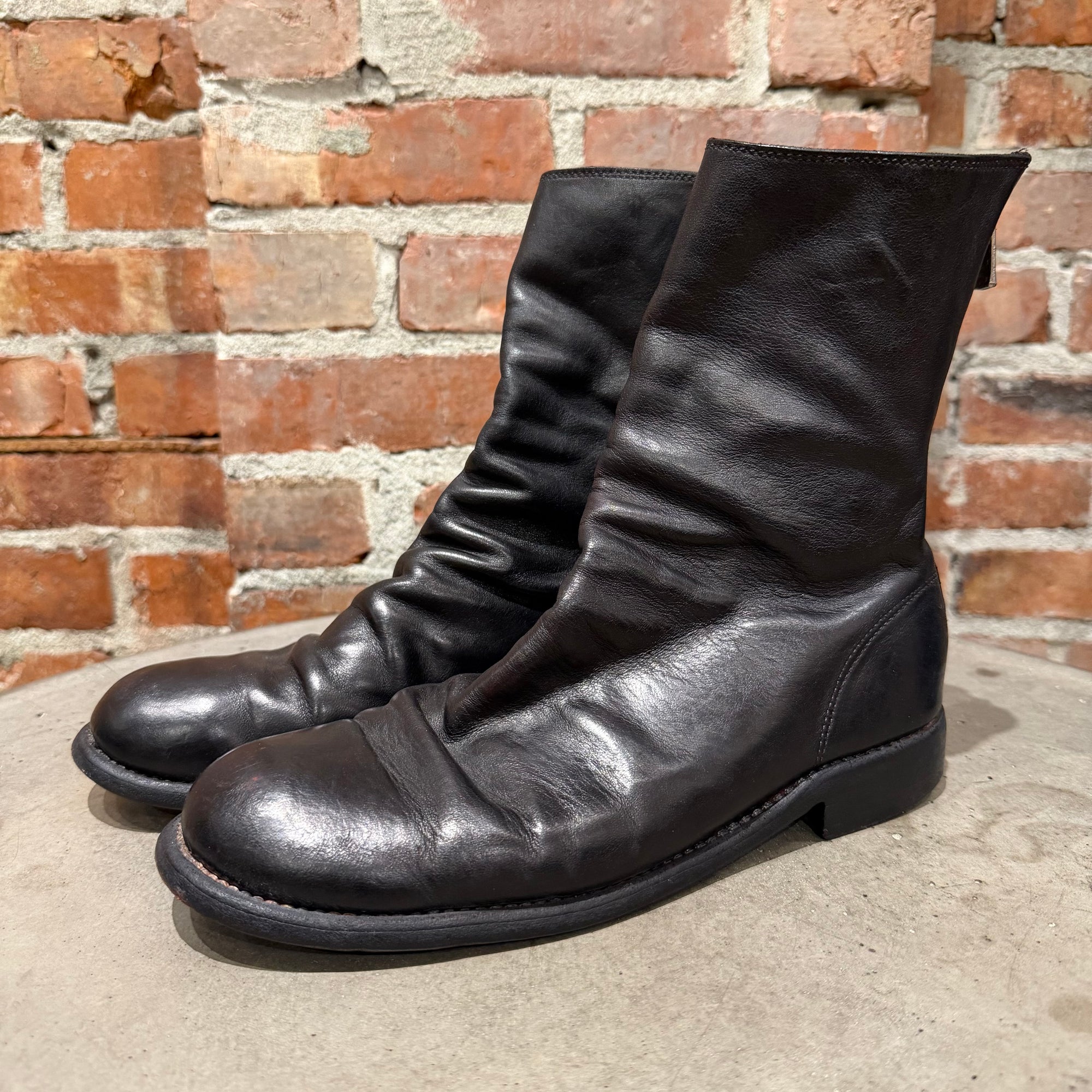 GUIDI 988 HORSE LEATHER BACKZIP BOOTS ‘BLACK’