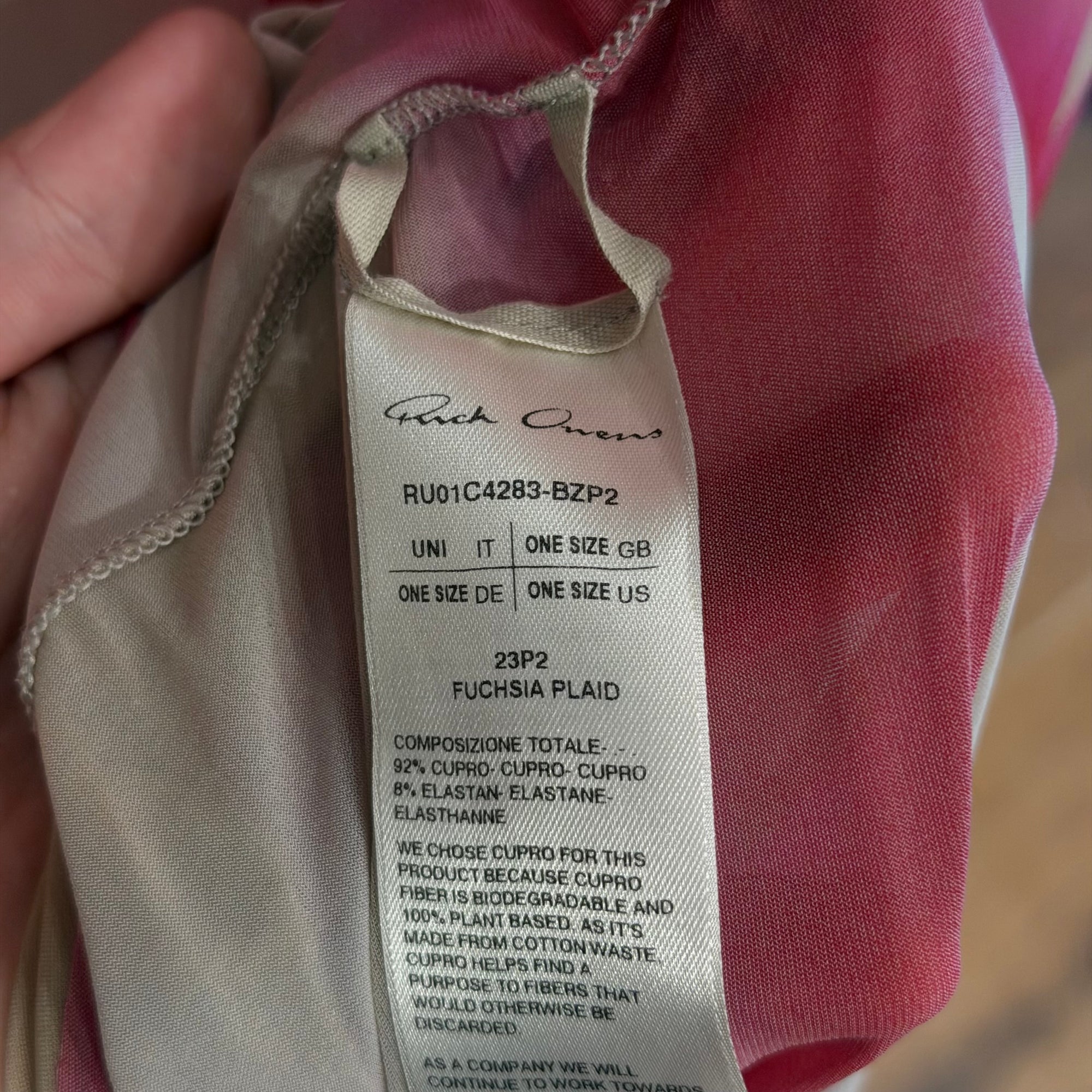 RICK OWENS SS23 EDFU PRINTED CUPROBLEND JERSEY TEE ‘FUCHSIA’