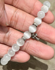 CHROME HEARTS BEADED STACK CH CROSS CHARM BRACELET ’WHITE’