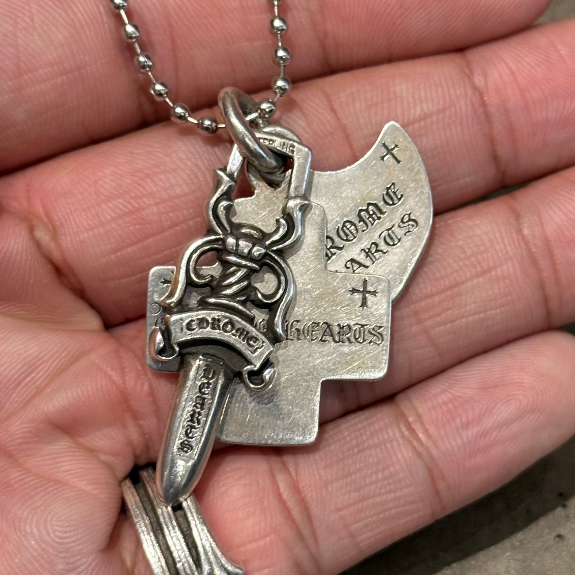 CHROME HEARTS 3 TRINKET NECKLACE ‘SILVER’