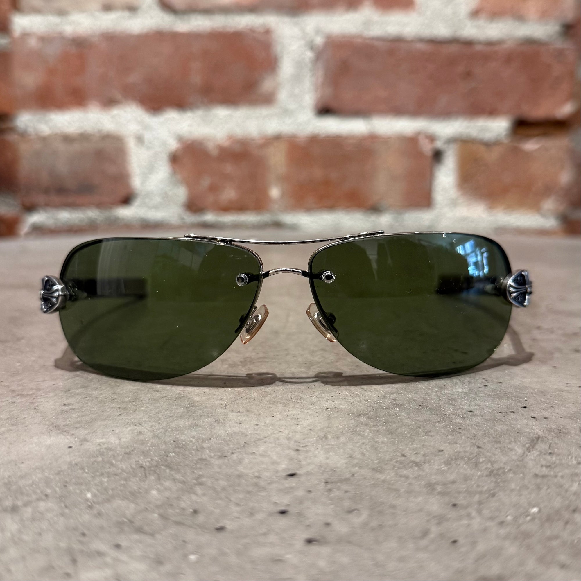 CHROME HEARTS LITTLE CLASSIC OVAL AVIATOR SUNGLASSES ‘CAMO’