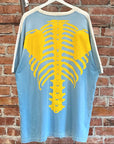 KAPITAL KOUNTRY OVERSIZED 2-TONE BONES TEE ‘BLUE/YELLOW’